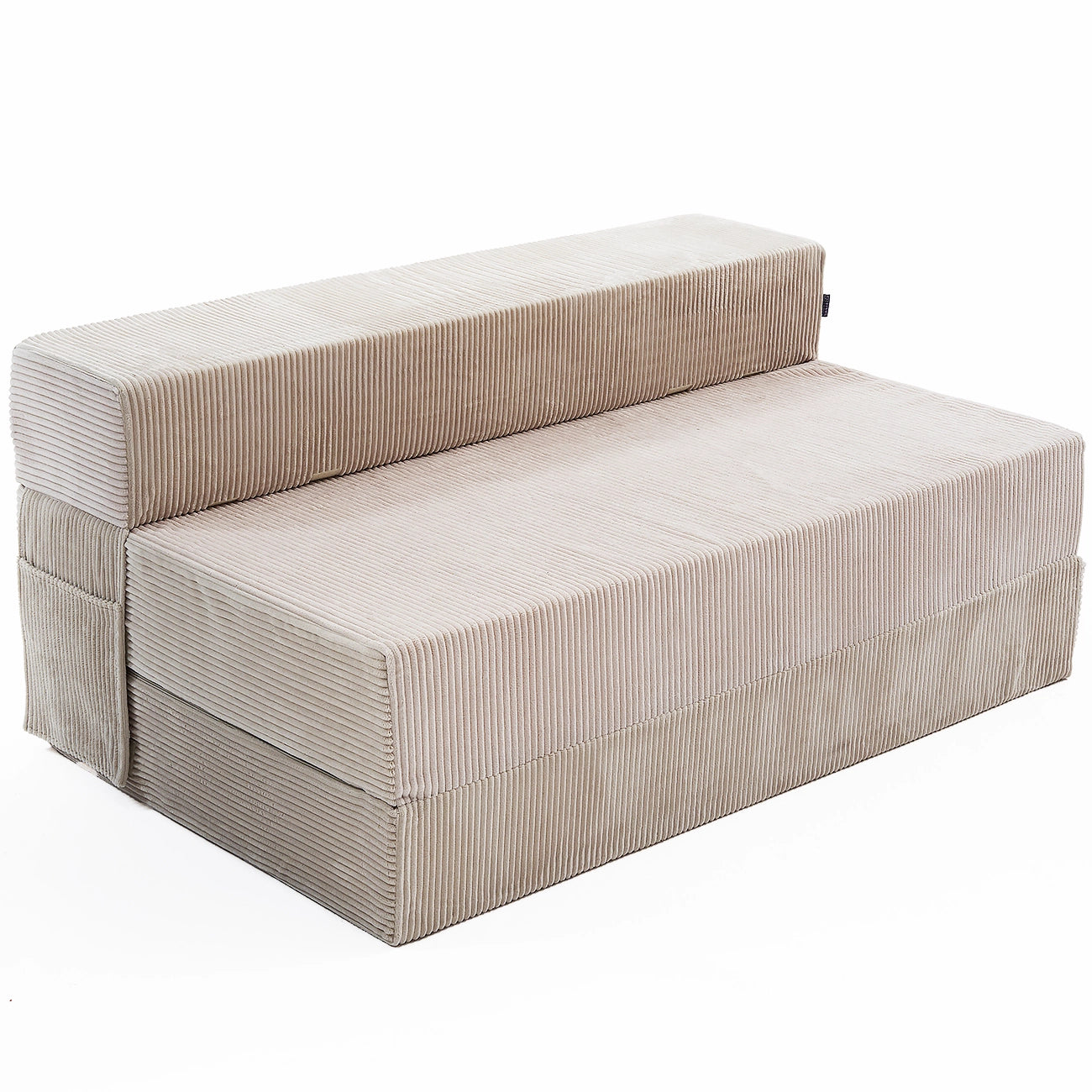 Klappmatratze Beige 140 x 200 cm mit Lehne / Schlafsofa