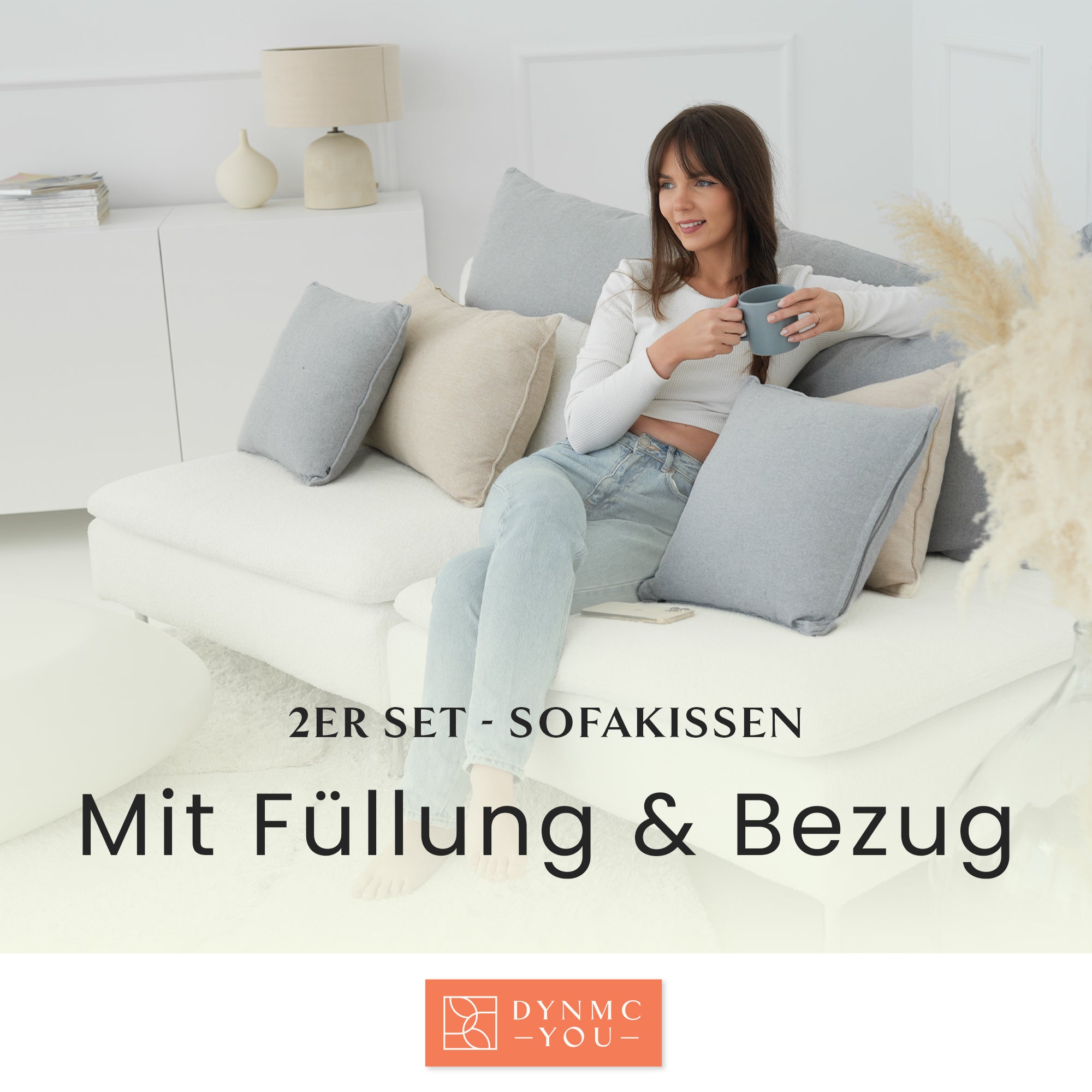 Sofakissen Grau 40x40cm - 2er Set