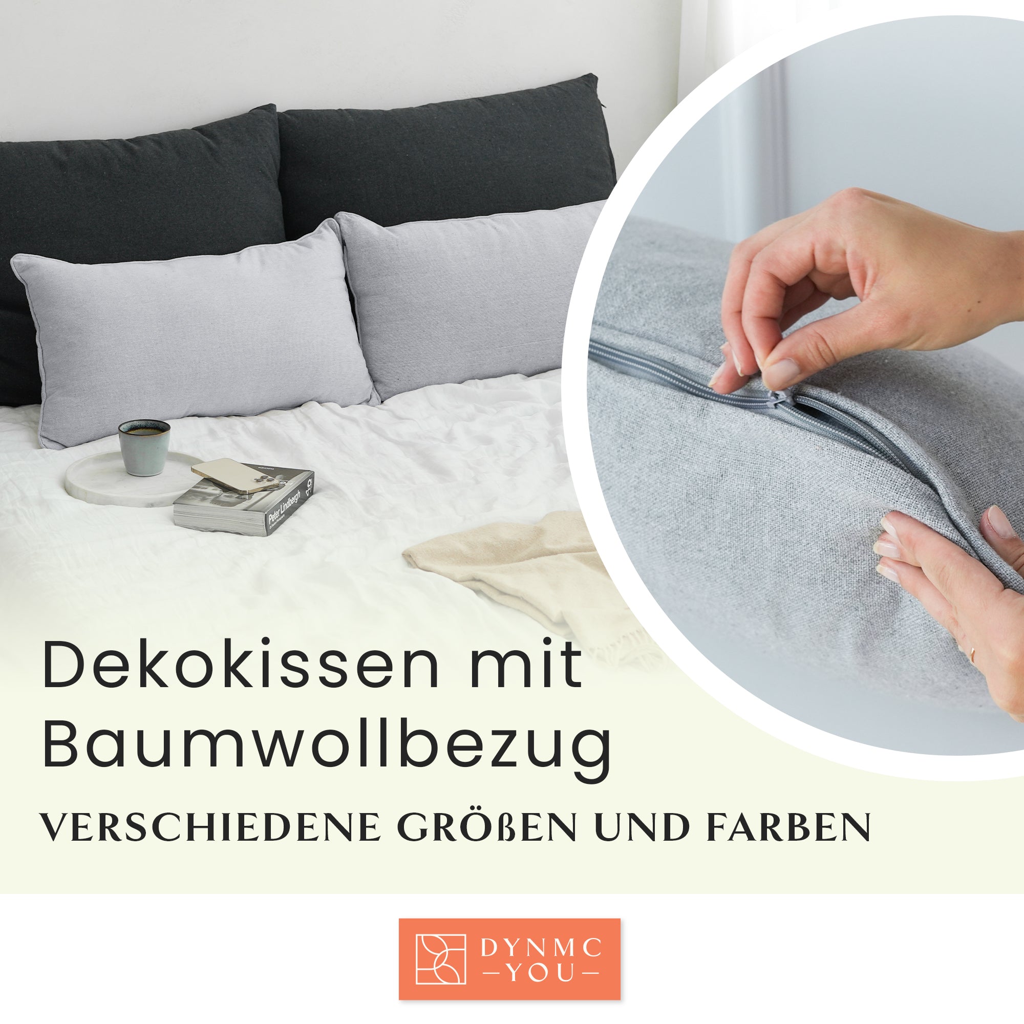 Sofakissen Grau 40x60cm - 2er Set