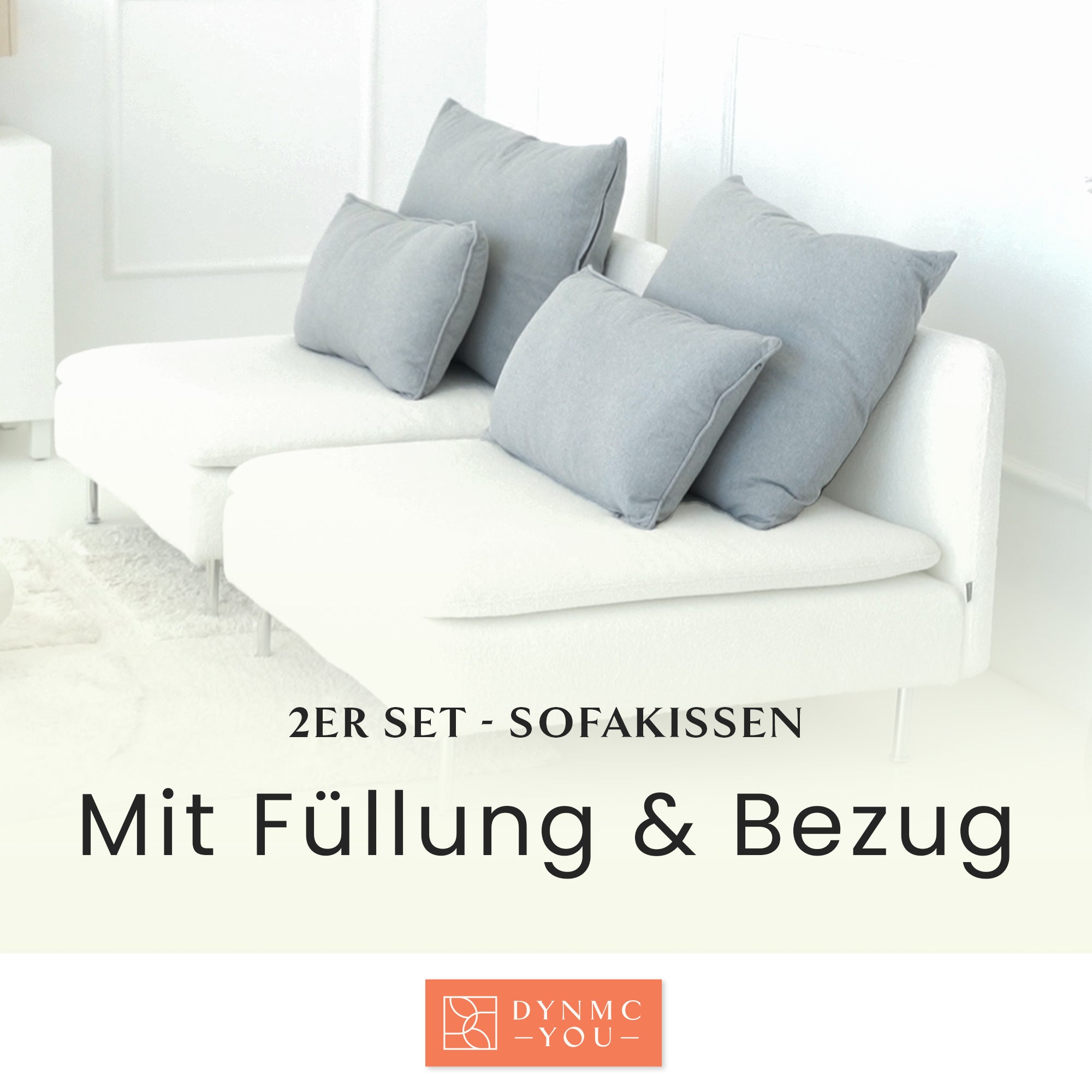 Sofakissen Grau 40x60cm - 2er Set
