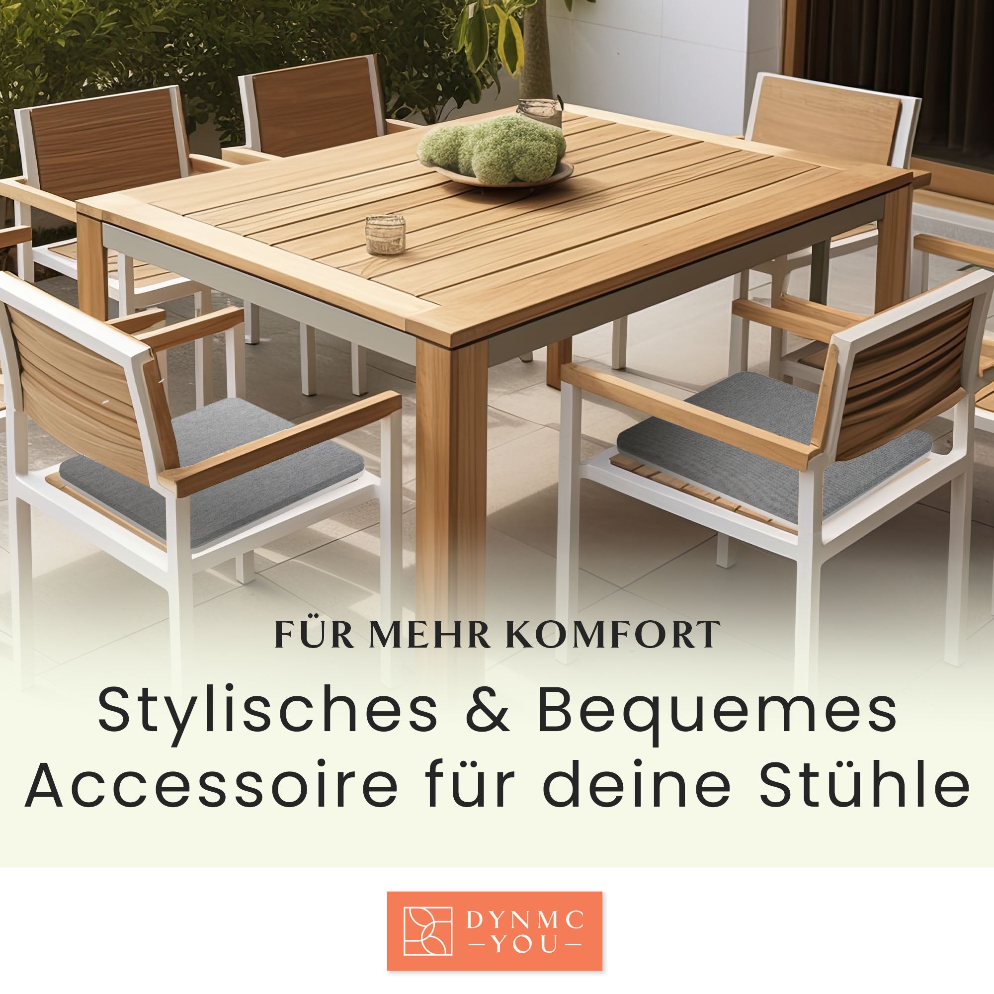 Eckiges Stuhlkissen - 2er / 4er Set