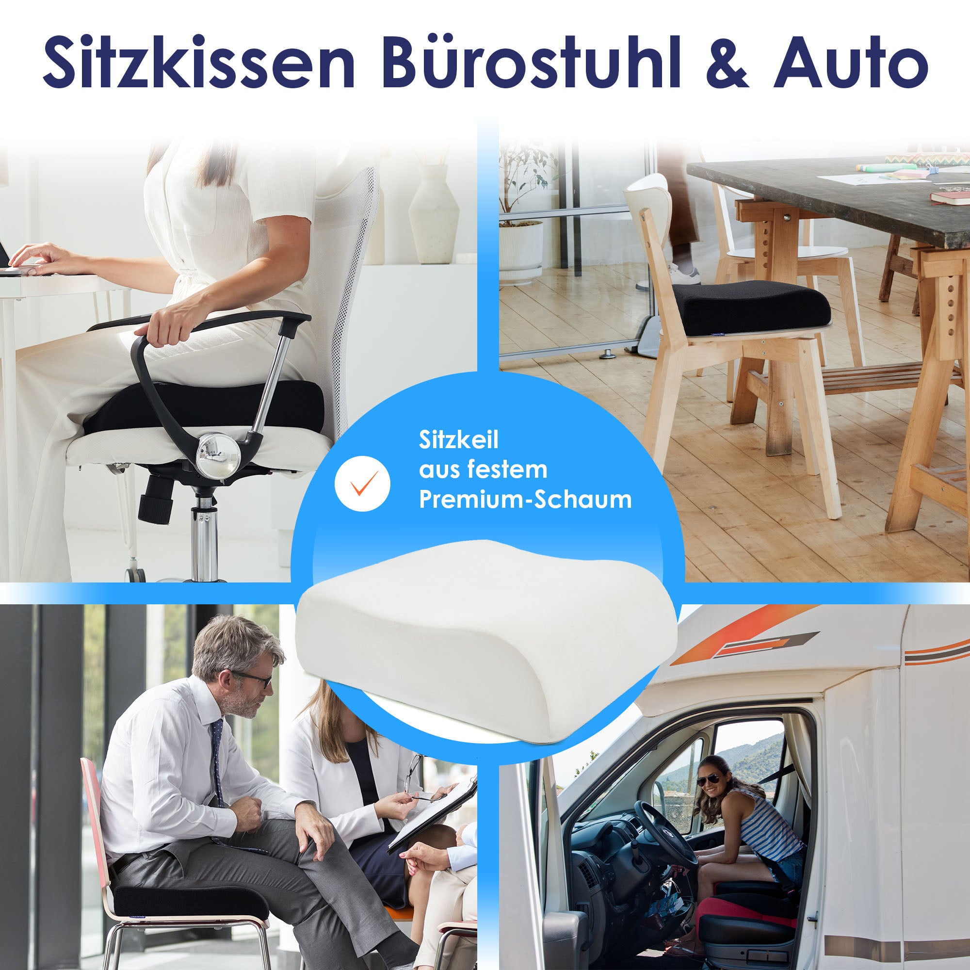 Ergonomische Sitzerhöhung für Bürostuhl & Auto
