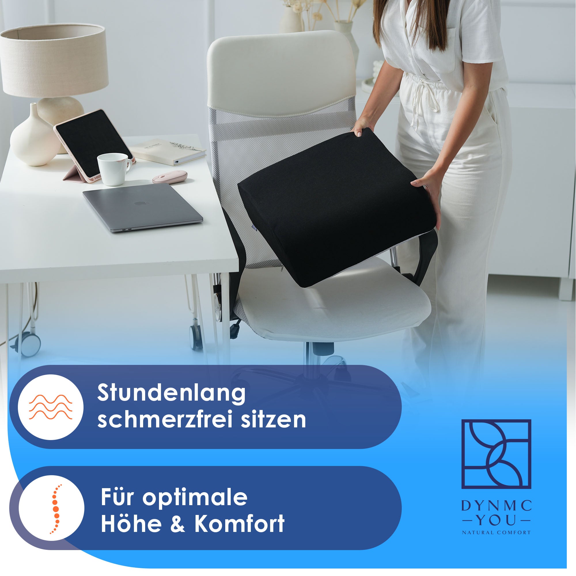 Ergonomische Sitzerhöhung für Bürostuhl & Auto