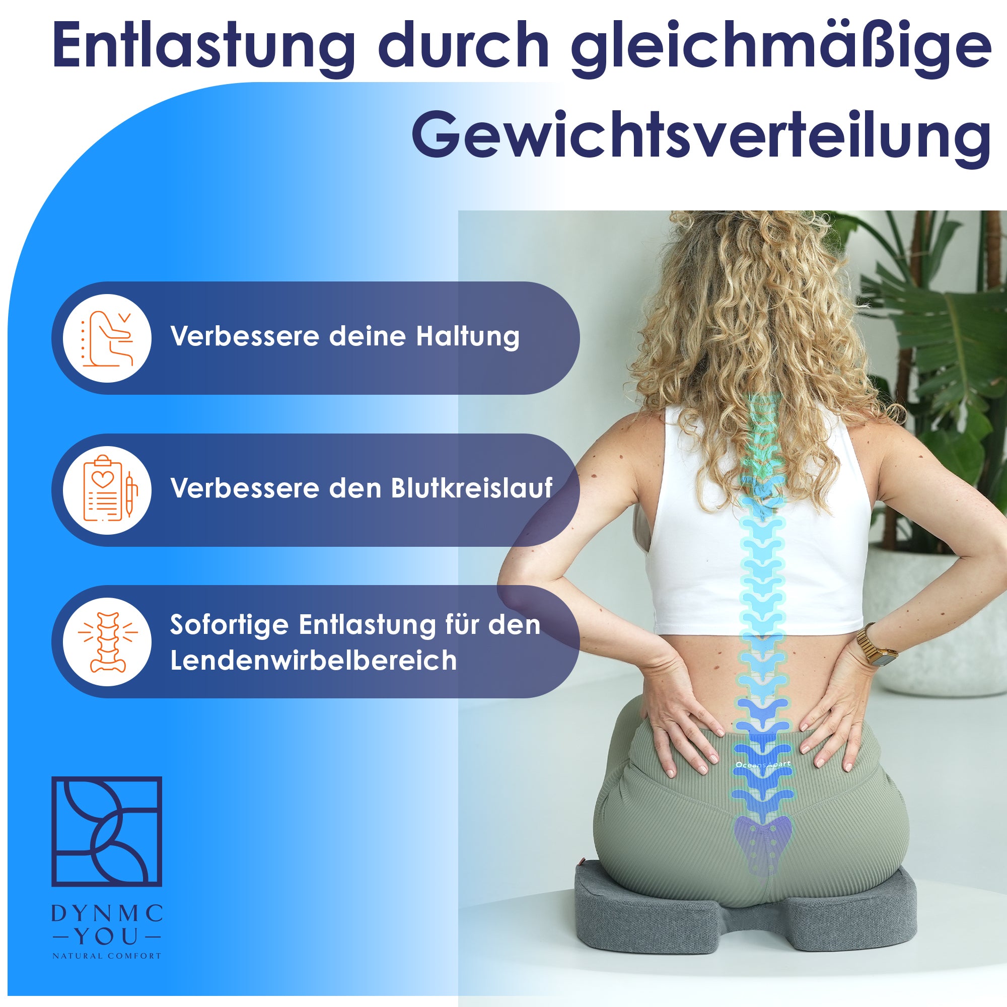 Entlaste deine Wirbelsäule durch gleichmäßige Gewichtsverteilung