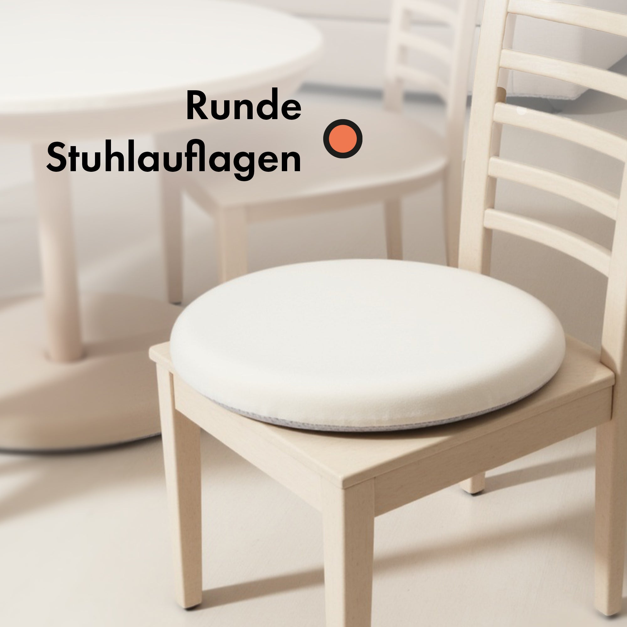 Stuhlkissen rund 40cm - 2er / 4er Set