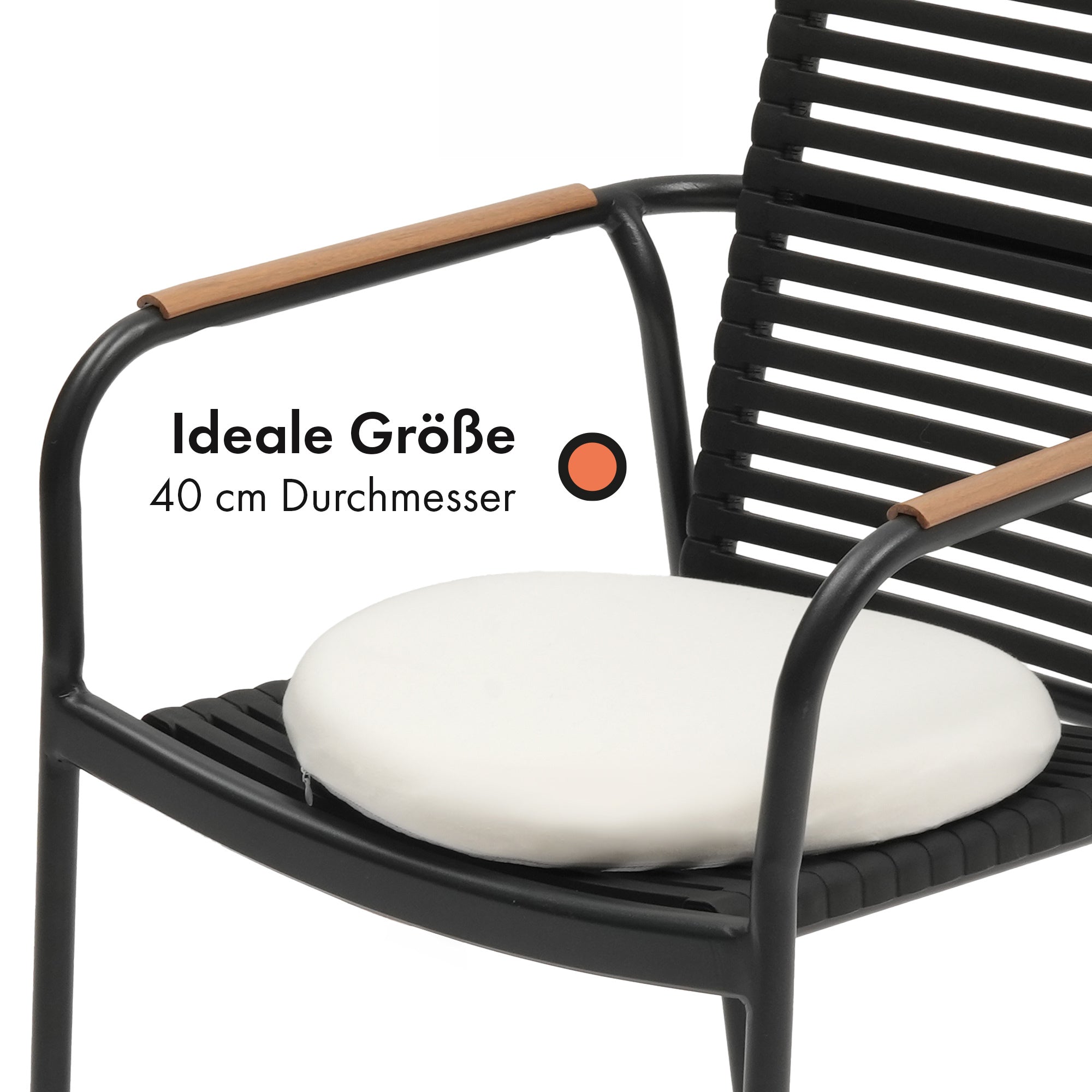 Stuhlkissen rund 40cm - 2er / 4er Set