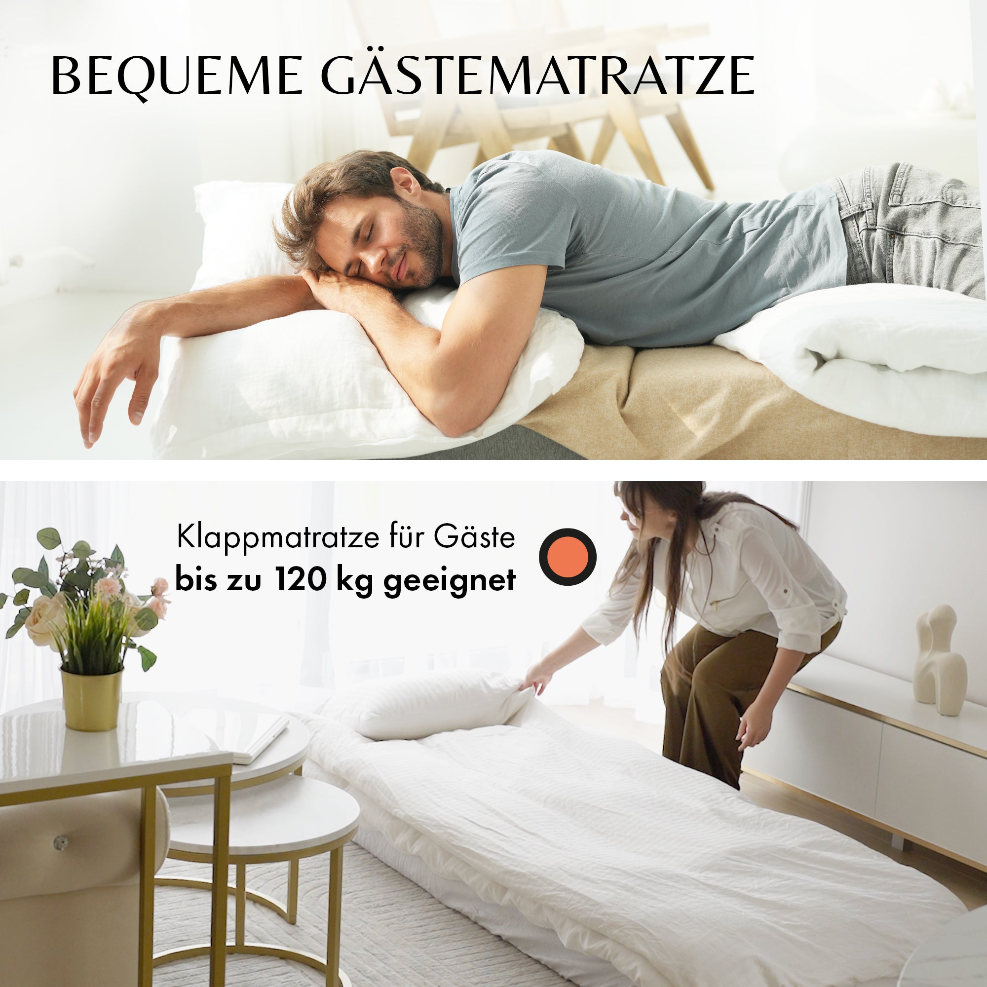 Klappmatratze 75 x 200 cm mit Lehne / Schlafsessel