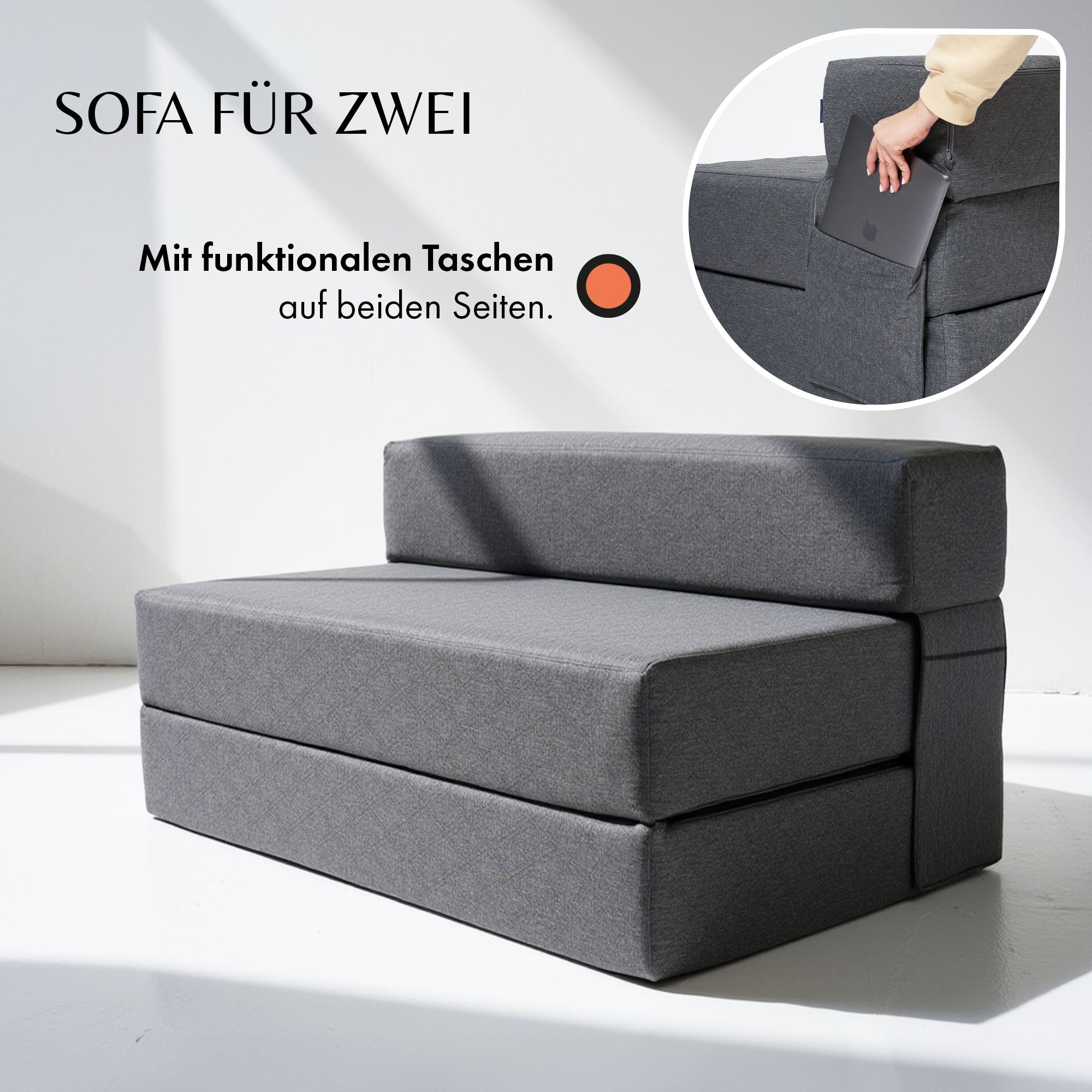 Klappmatratze 120 x 200 cm mit Lehne / Schlafsofa