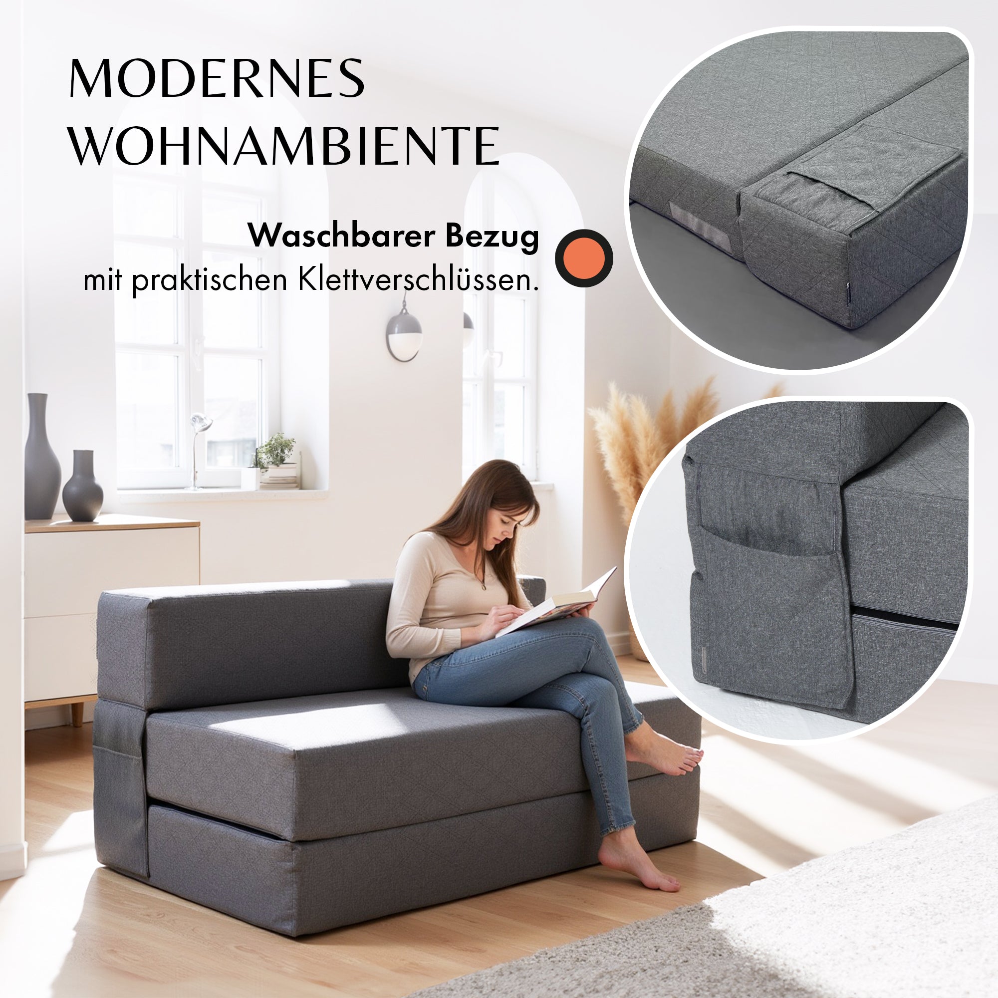 Klappmatratze 120 x 200 cm mit Lehne / Schlafsofa
