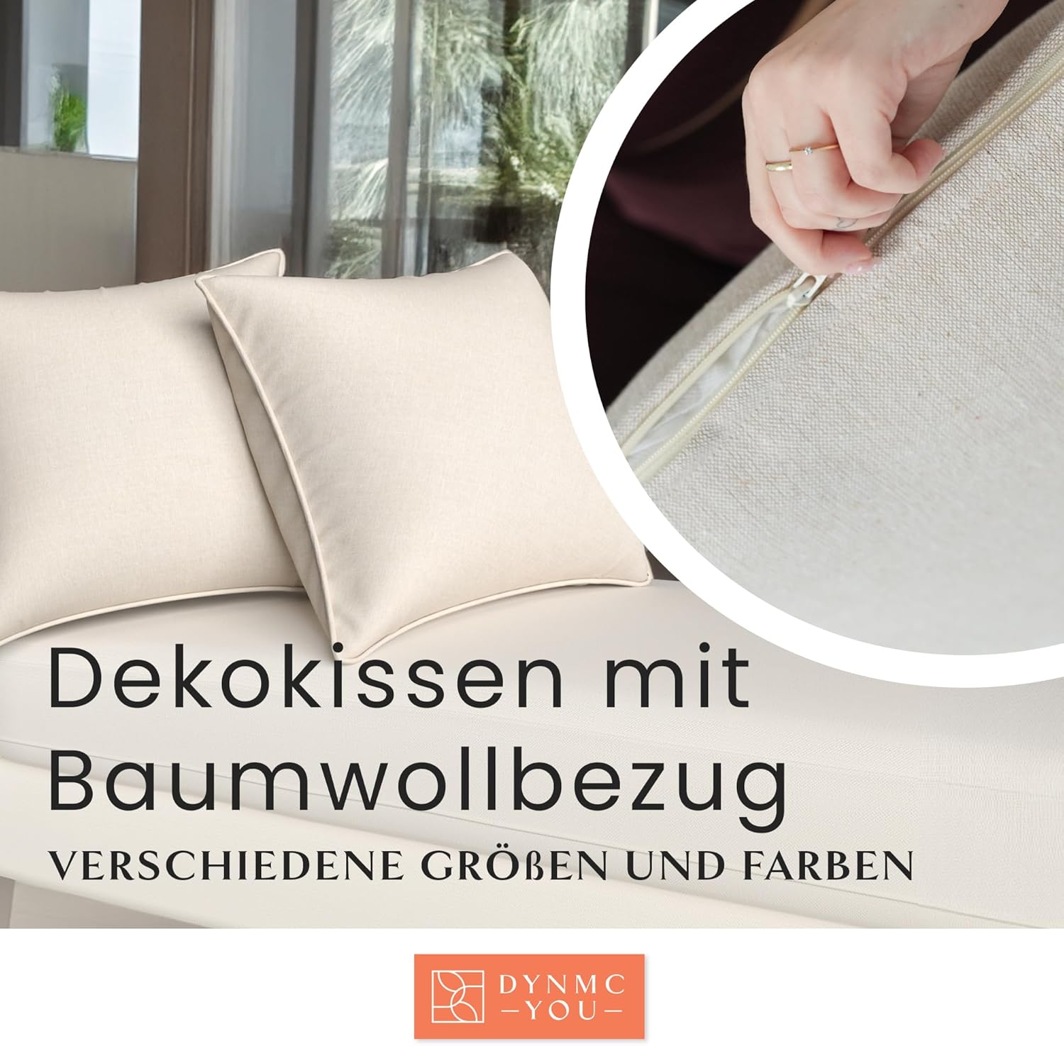Sofakissen Beige 40x40cm - 2er Set