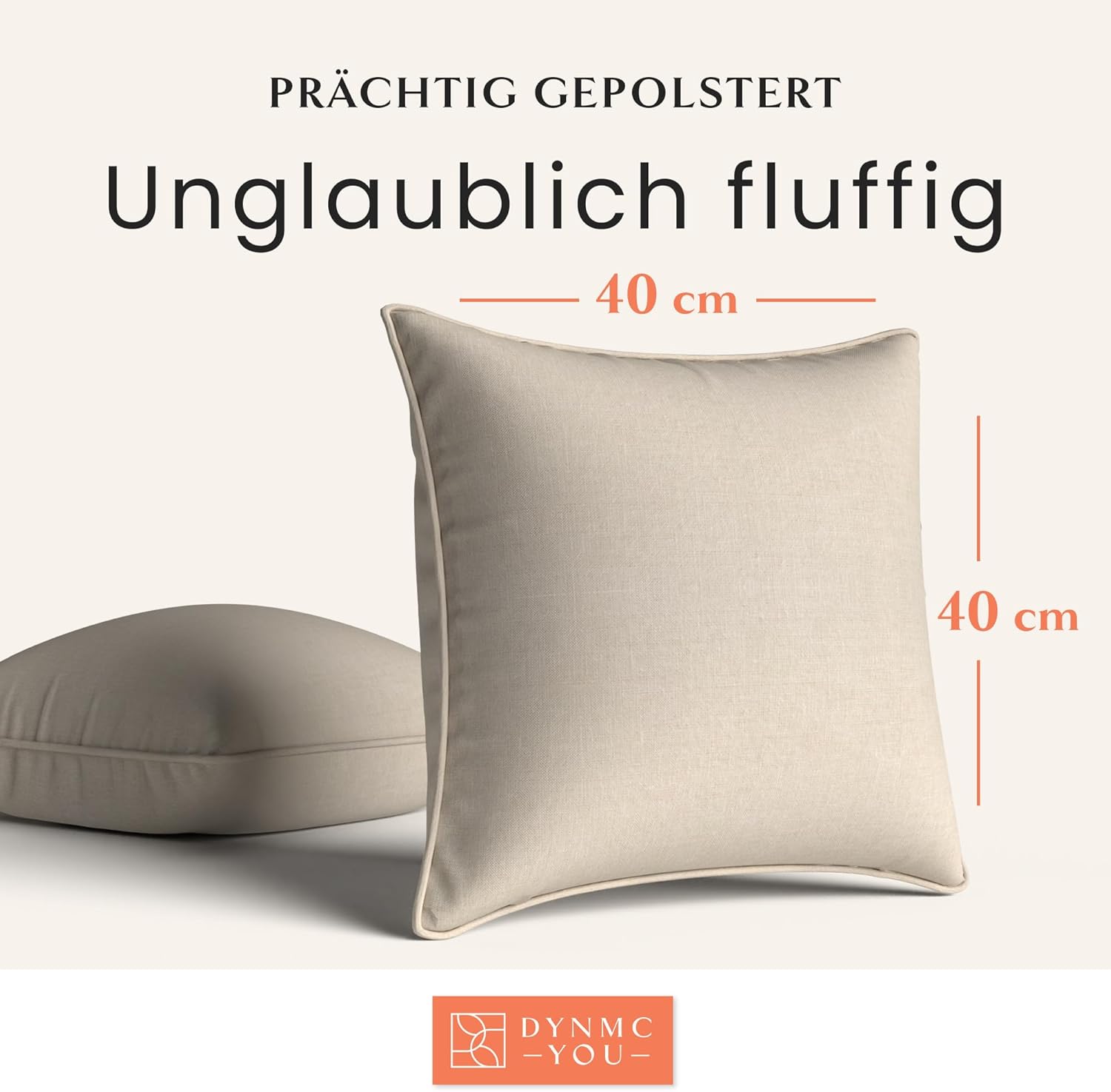 Sofakissen Beige 40x40cm - 2er Set