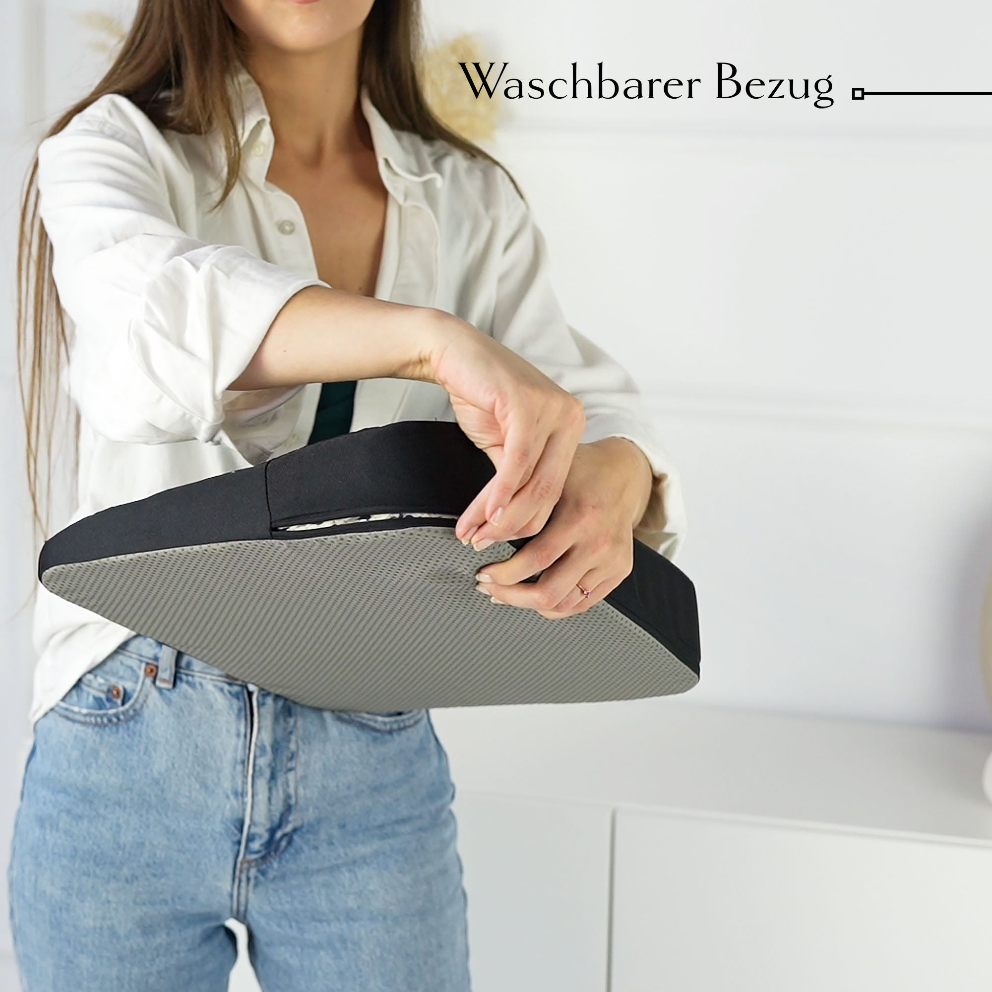 Orthopädisches Keilkissen Gerundet Schwarz - 37x33.5cm