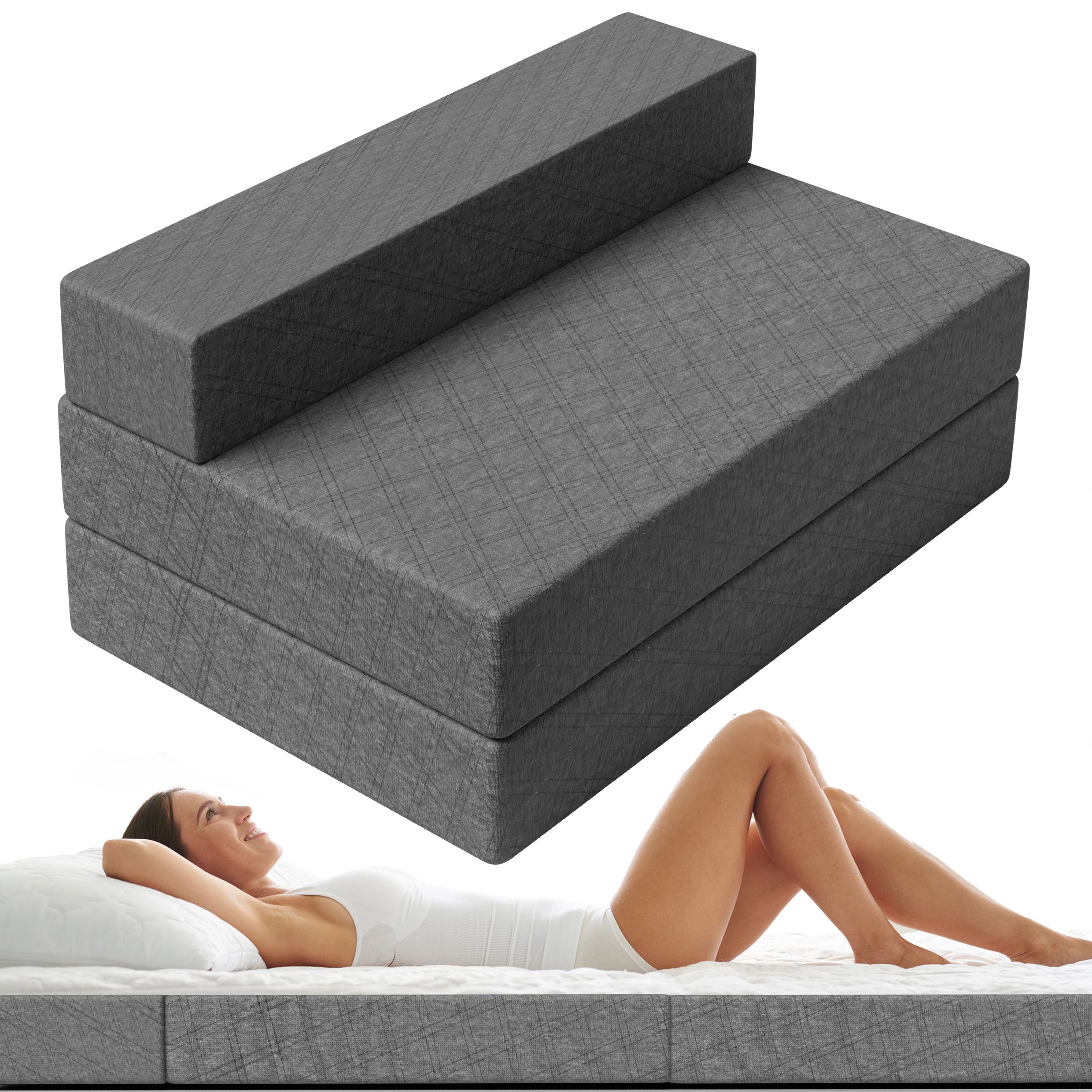 Klappmatratze 120 x 200 cm mit Lehne / Schlafsofa