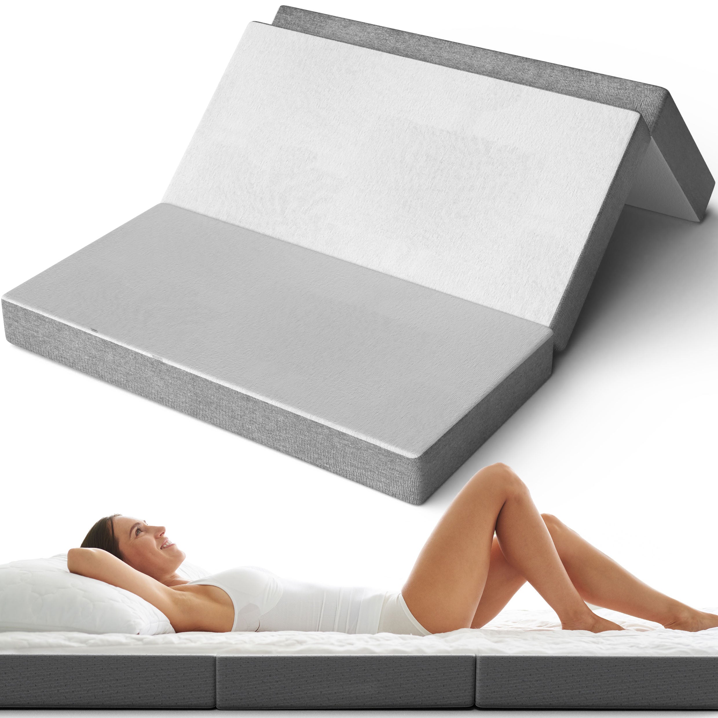 Klappmatratze 120 x 195 cm Memory Foam für Erwachsene
