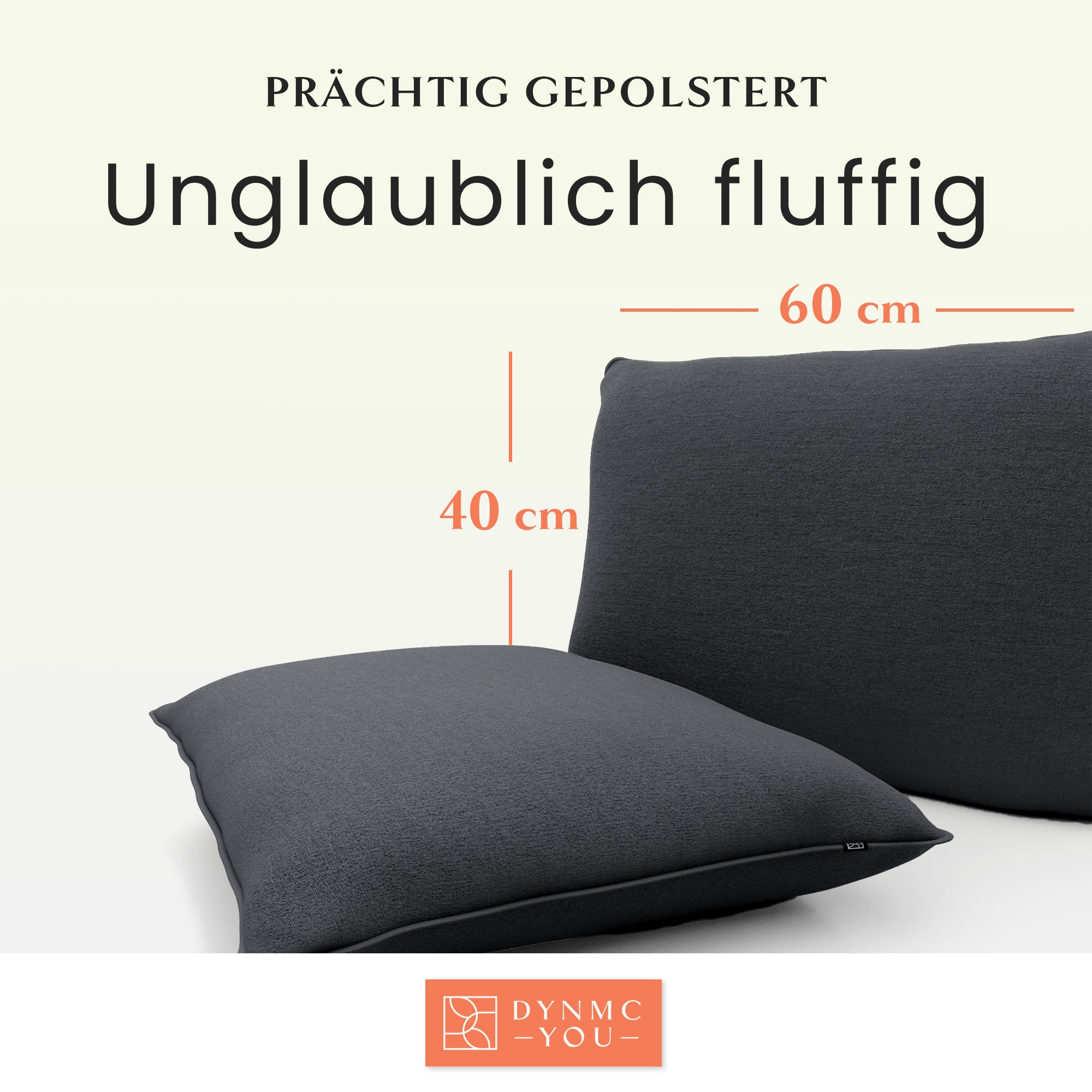 Sofakissen Anthrazit 40x60cm - 2er Set