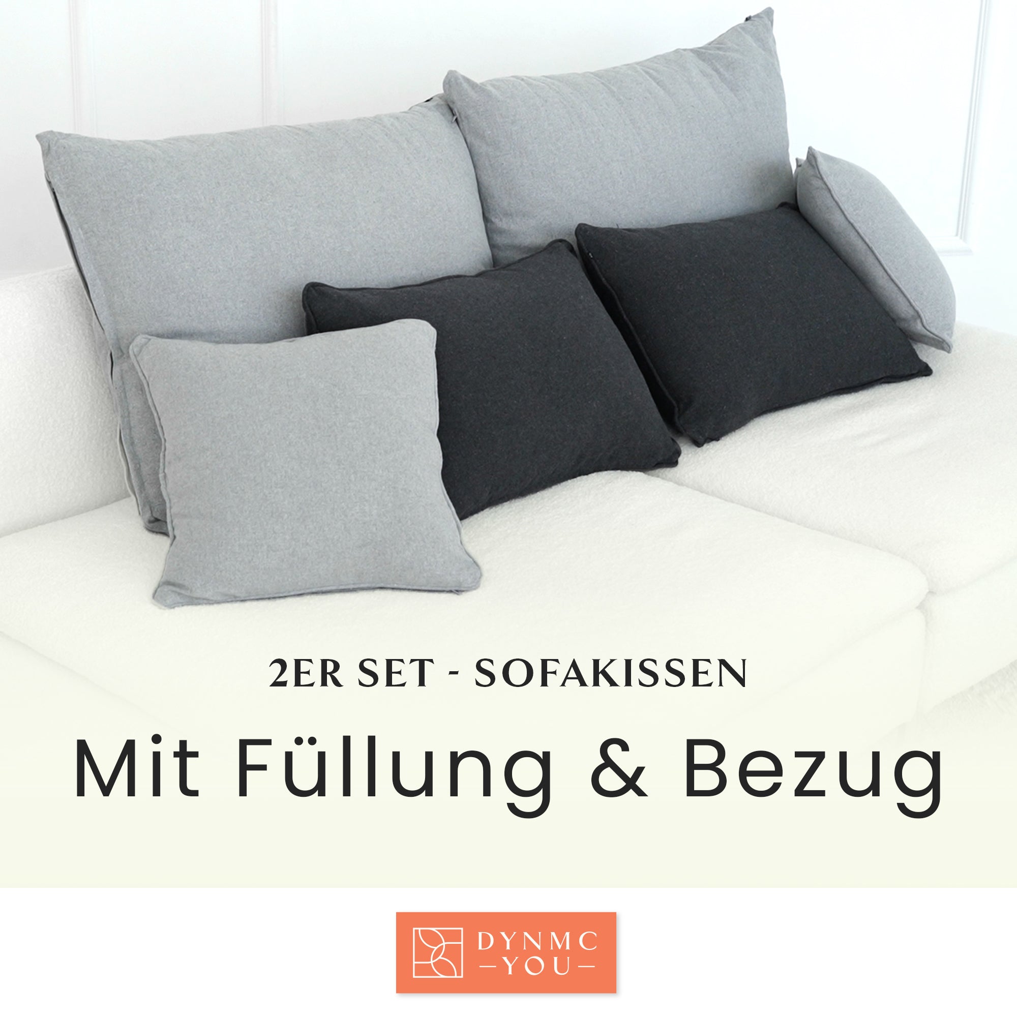 Sofakissen Anthrazit 40x60cm - 2er Set