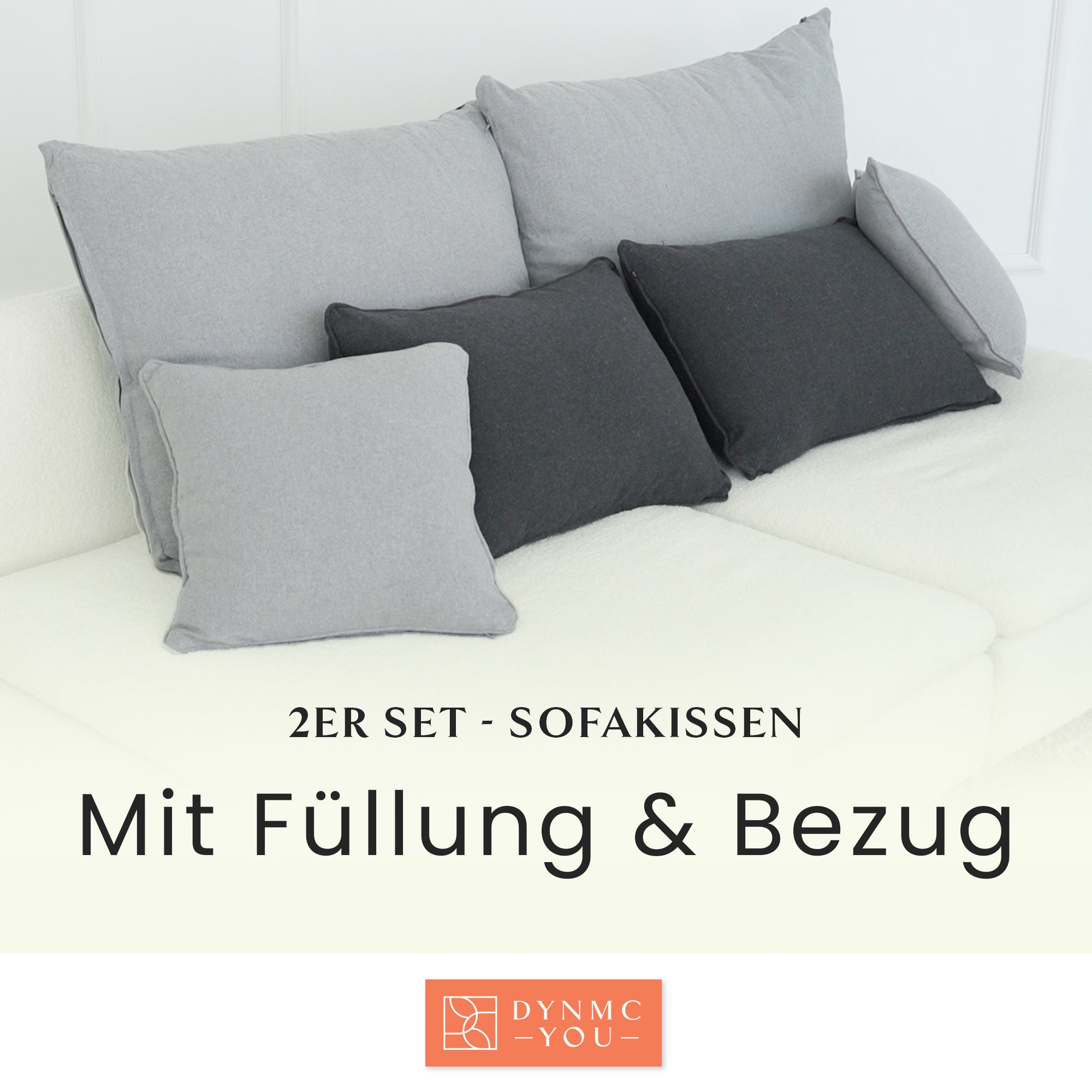 Sofakissen Anthrazit 40x70cm - 2er Set