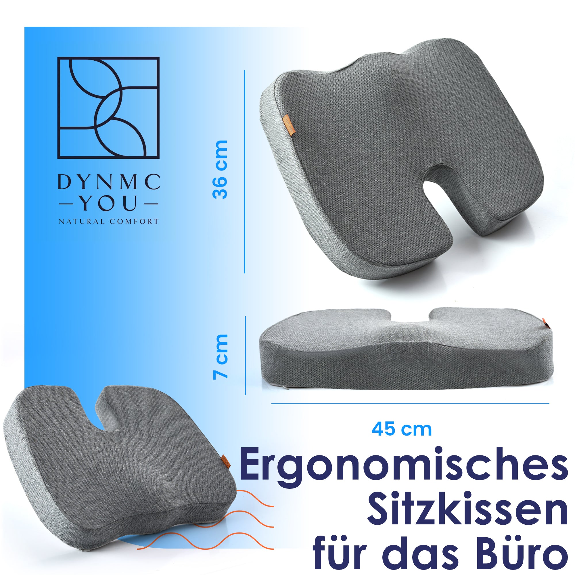 Ergomisches Sitzkissen in U-Form von DYNMC YOU