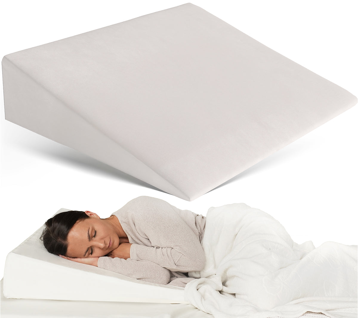 Keilkissen Bett 80cm Weiß - Medium