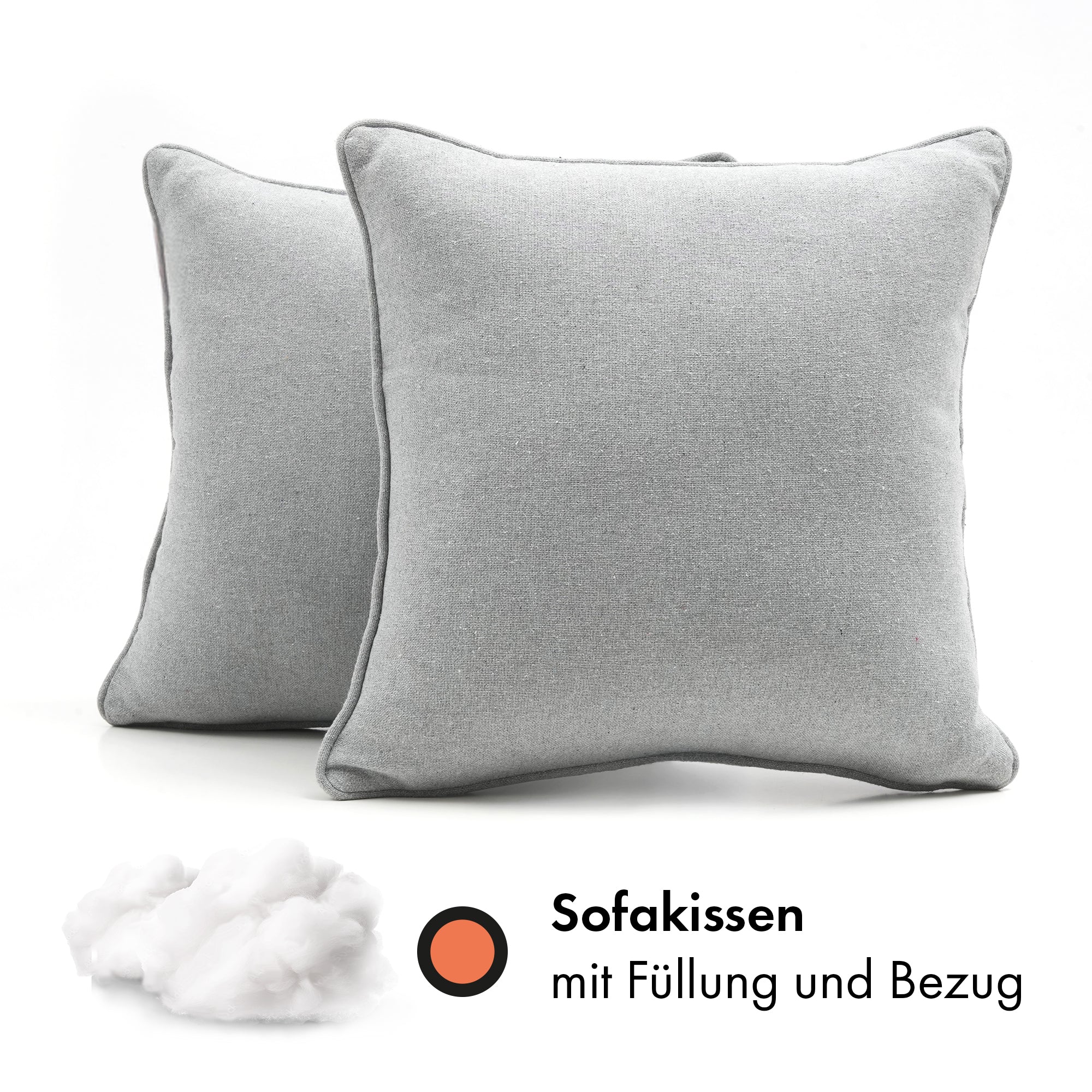 Sofakissen Grau 45x45cm - 2er Set