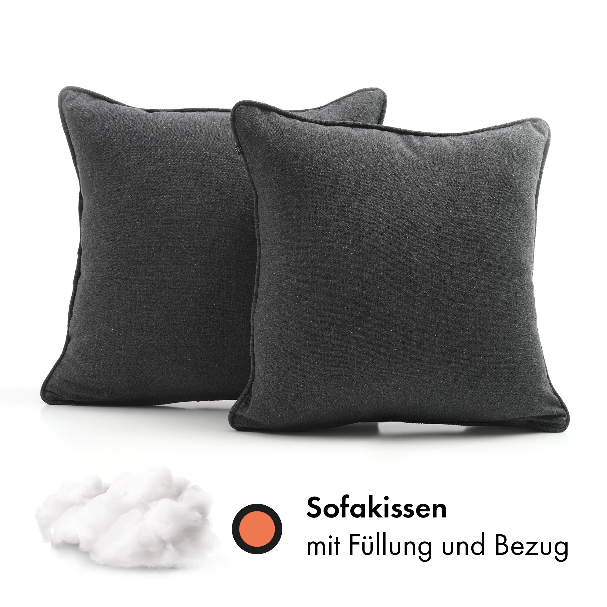 Sofakissen Anthrazit 45x45cm - 2er Set