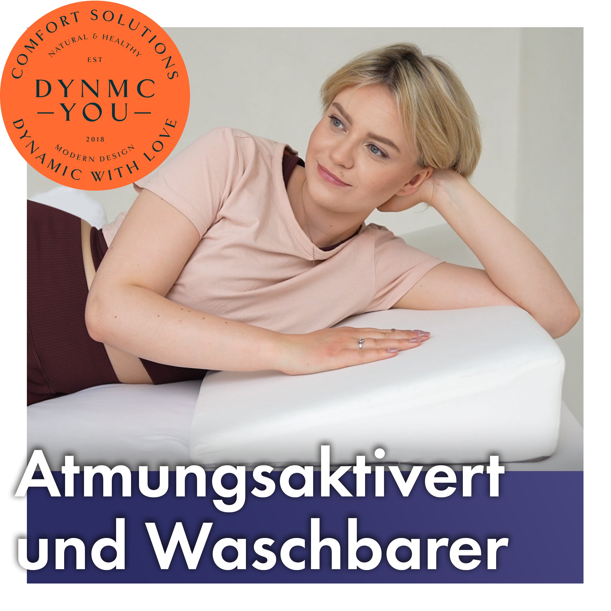 Weißes Keilkissen Bett 90 cm atmungsaktiviert und waschbar