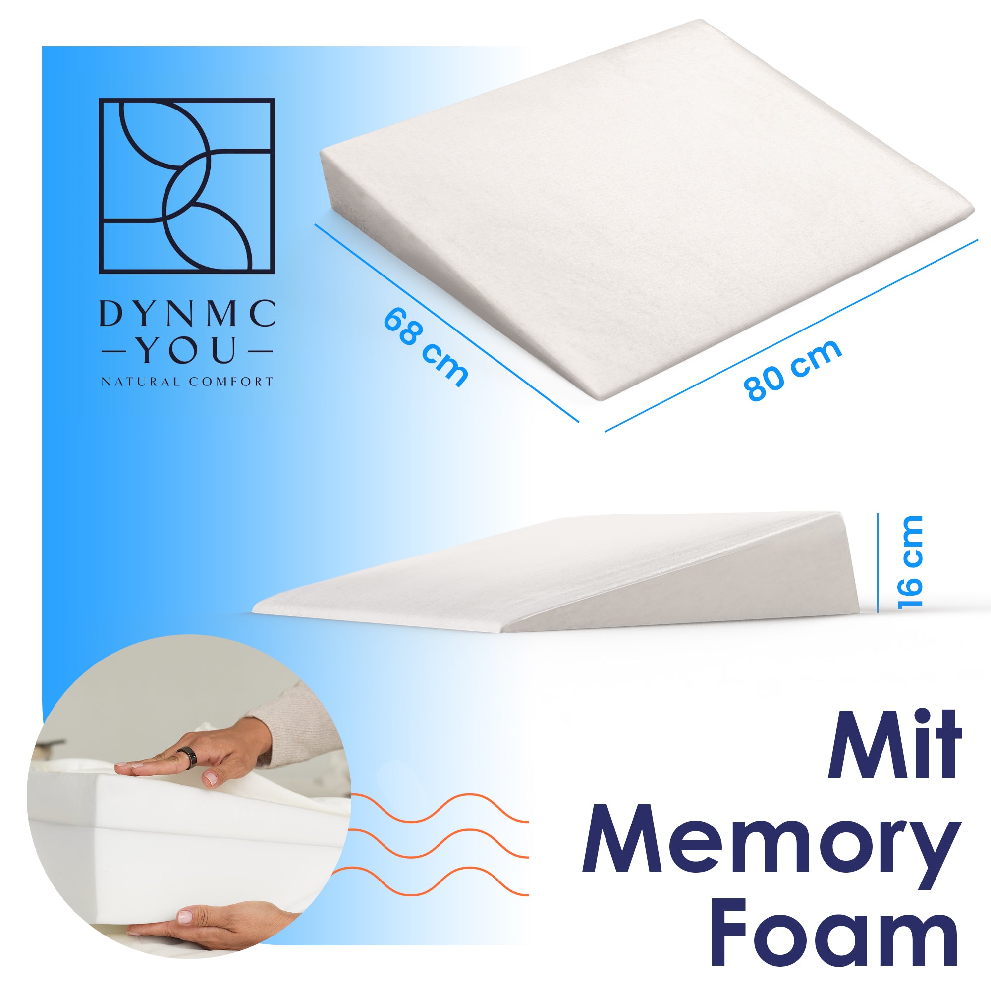 Memory Foam Bett Keilkissen 80 cm 