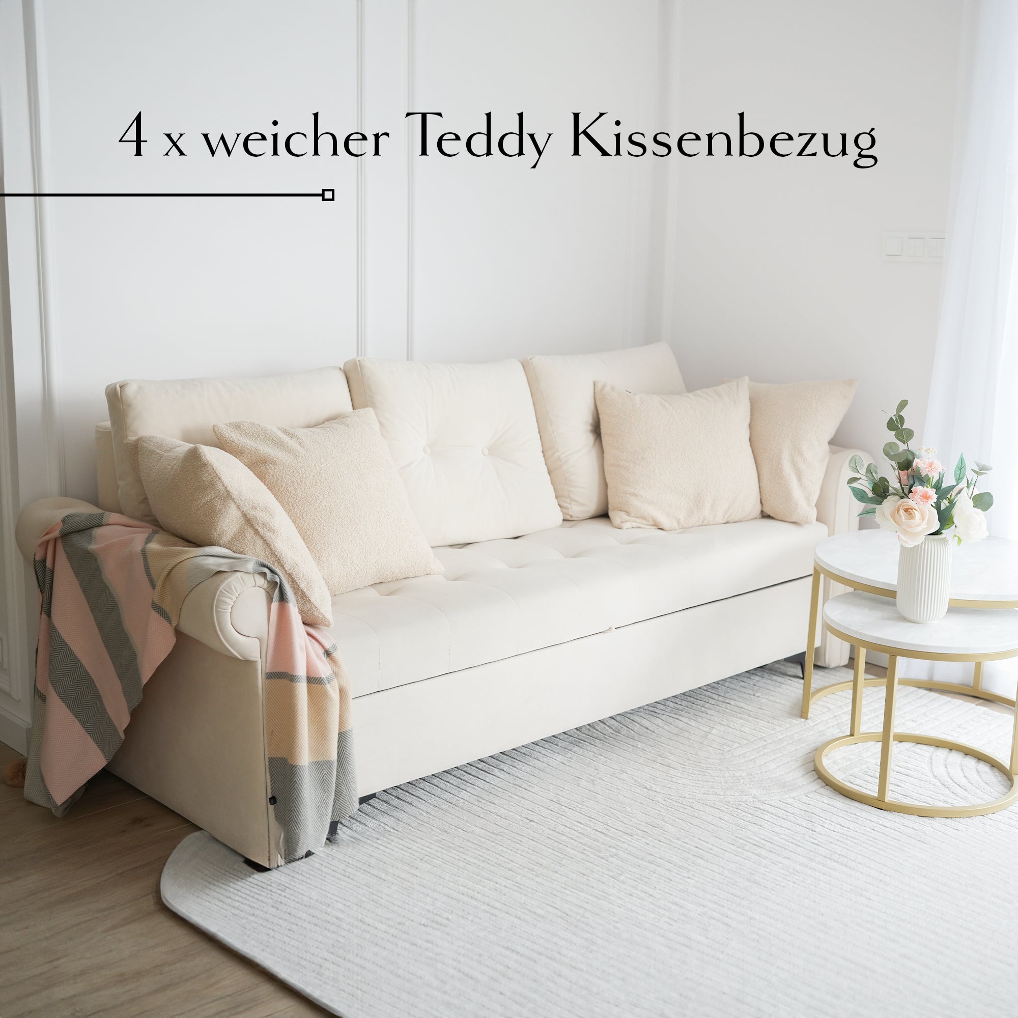 Kissenbezüge Teddy, 4er-Set (40x40 cm)